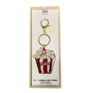 New Release Haute Hippie Viral POPCORN BUCKET Bag Charm Keychain New in Box